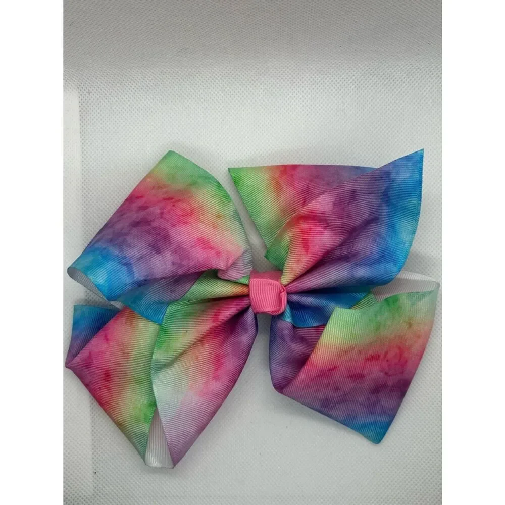 3For$20 Large Rainbow Tie-Dye Hair Bow  Multicolor